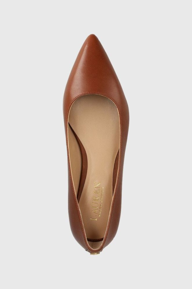Шкіряні балетки Lauren Ralph Lauren London колір коричневий 802862706002 фото 4