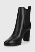 Шкіряні черевики Lauren Ralph Lauren Mylah жіночі колір чорний каблук блок 802871290002 Шкіряні черевики Lauren Ralph Lauren Mylah жіночі колір чорний каблук блок 802871290002