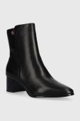 Шкіряні черевики Lauren Ralph Lauren Wendey жіночі колір чорний каблук блок 802871302001