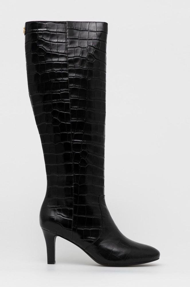 Шкіряні чоботи Lauren Ralph Lauren Caelynn жіночі колір чорний на шпильці 802872408001