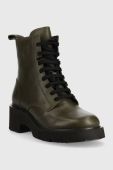 Шкіряні черевики Camper Milah жіночі колір зелений на плоскому ходу Шкіряні черевики Camper Milah жіночі колір зелений на плоскому ходу