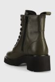 Шкіряні черевики Camper Milah жіночі колір зелений на плоскому ходу Шкіряні черевики Camper Milah жіночі колір зелений на плоскому ходу