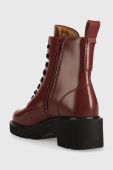 Шкіряні черевики Camper Milah жіночі колір бордовий на платформі