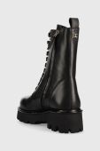 Шкіряні черевики Twinset Anfibio жіночі колір чорний на платформі