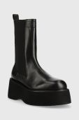 Шкіряні черевики Twinset Chelsea жіночі колір чорний на платформі (2787504)