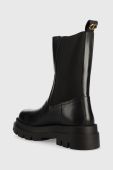 Шкіряні черевики Twinset Chelsea жіночі колір чорний на плоскому ходу