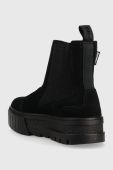 Замшеві черевики Puma жіночі колір чорний на платформі