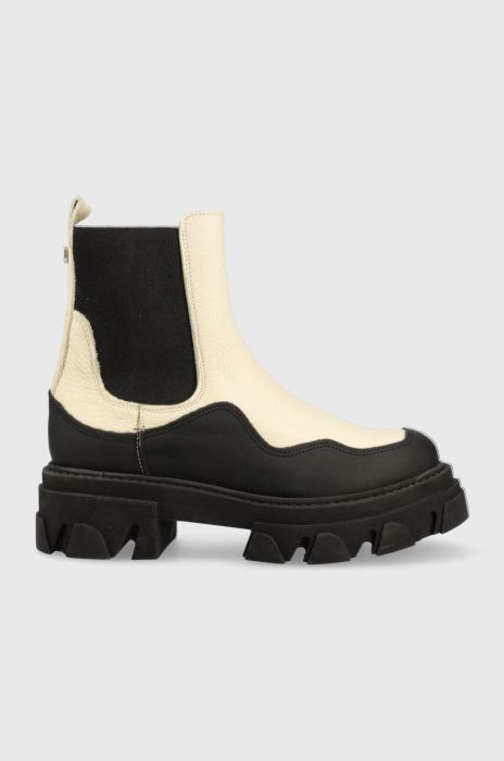 Шкіряні черевики Steve Madden Merilyn жіночі колір бежевий на платформі Шкіряні черевики Steve Madden Merilyn жіночі колір бежевий на платформі