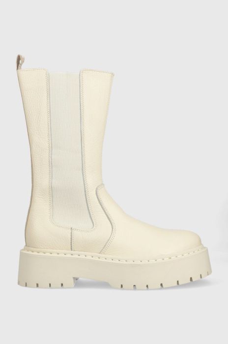 Шкіряні черевики Steve Madden Vivianne жіночі колір бежевий на платформі Шкіряні черевики Steve Madden Vivianne жіночі колір бежевий на платформі