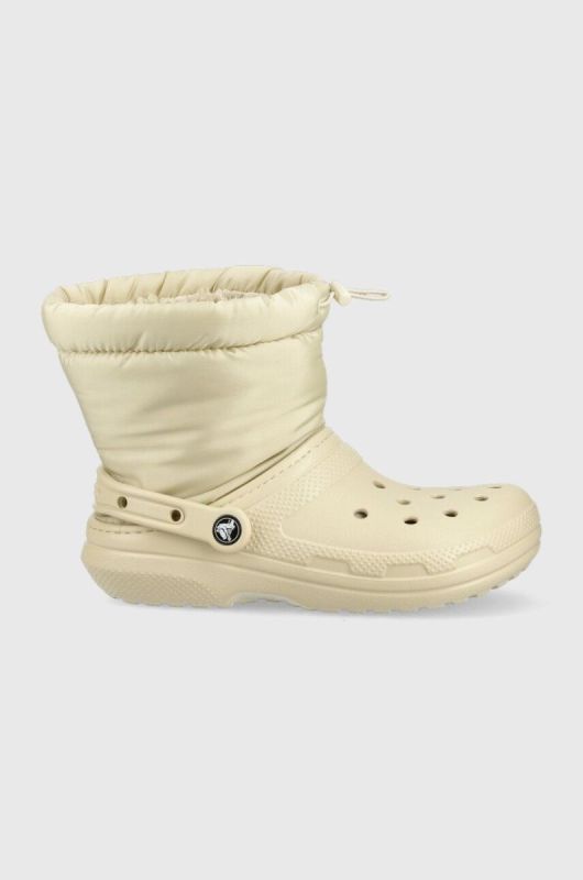 Зимові чоботи Crocs Classic Lined Neo Puff Boot колір бежевий 206630