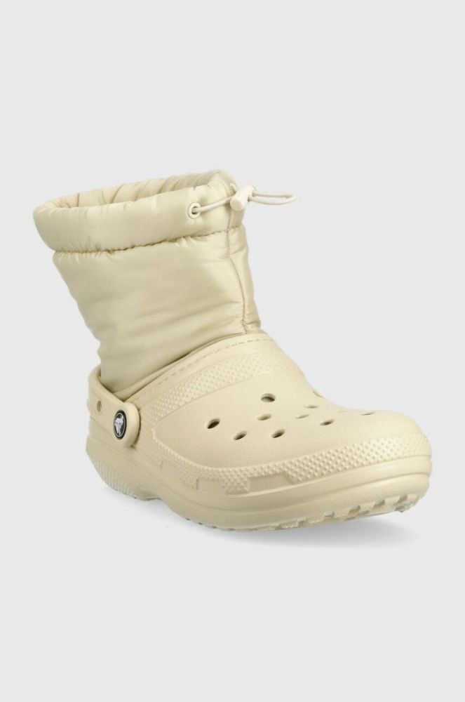 Зимові чоботи Crocs Classic Lined Neo Puff Boot колір бежевий 206630 фото 2