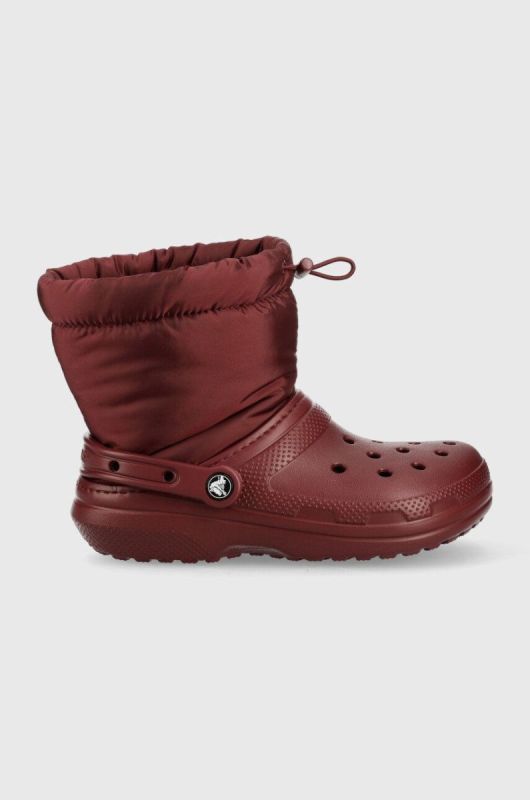Зимові чоботи Crocs Classic Lined Neo Puff Boot Classic колір бордовий 206630