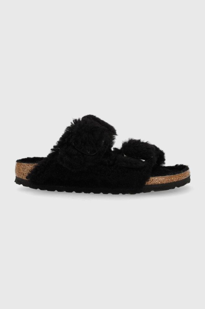 Вовняні тапочки Birkenstock Arizona BB Shearling колір чорний 1023105.BLK-BLACK