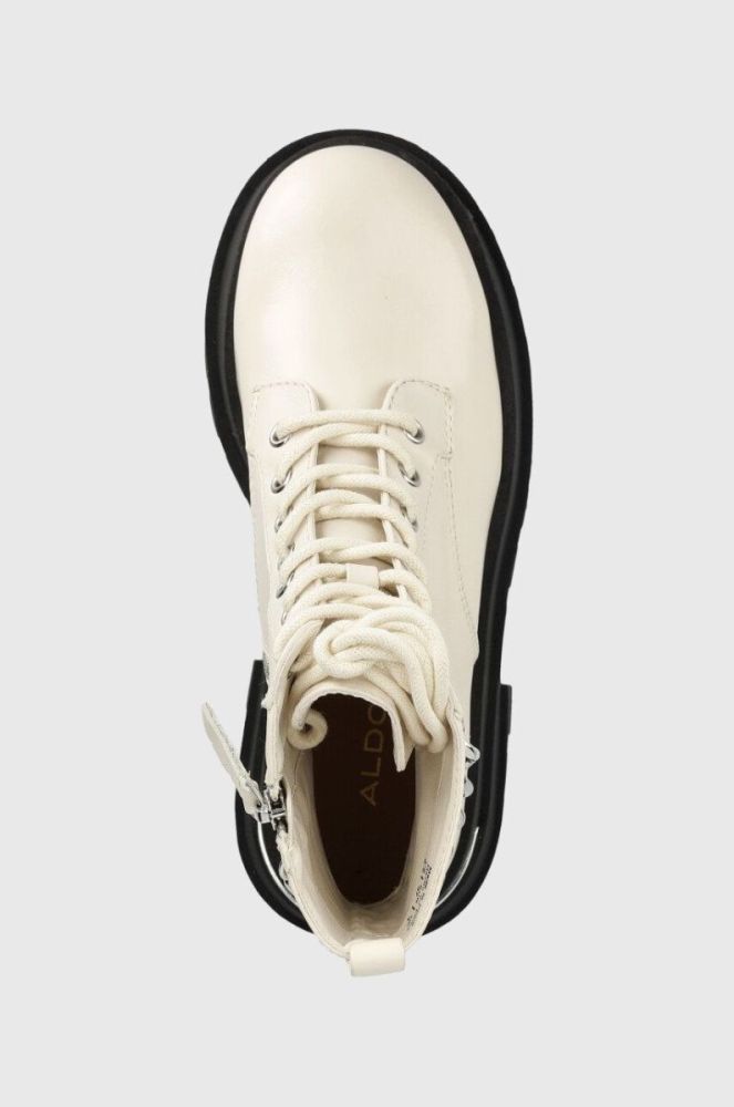 Шкіряні черевики Aldo Grandeur жіночі колір білий на плоскому ходу фото 4
