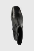 Шкіряні черевики Aldo Auriella жіночі колір чорний каблук блок