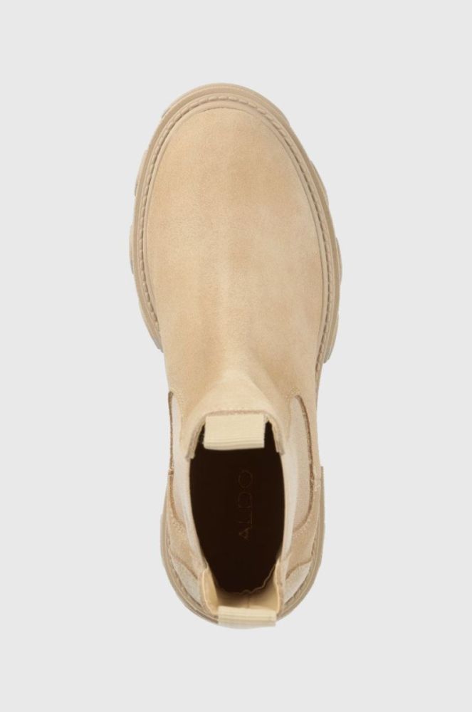 Замшеві черевики Aldo Bigtrek жіночі колір бежевий на платформі фото 4