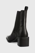 Шкіряні черевики Aldo Foal жіночі колір чорний каблук блок