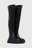 Чоботи Buffalo Flora Overknee жіночі колір чорний на платформі