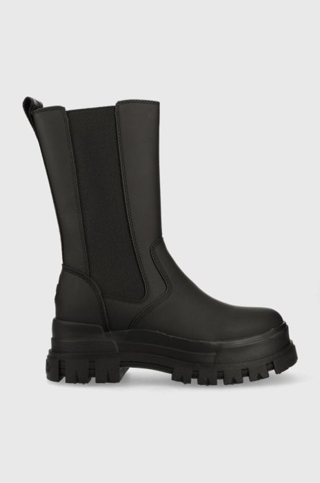 Черевики Buffalo Aspha Clf Rain Chelsea Hi жіночі колір чорний на платформі Черевики Buffalo Aspha Clf Rain Chelsea Hi жіночі колір чорний на платформі
