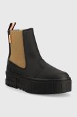Шкіряні черевики Puma жіночі колір чорний на платформі (2873243)