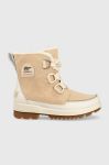 Шкіряні чоботи Sorel Torino Ii колір бежевий