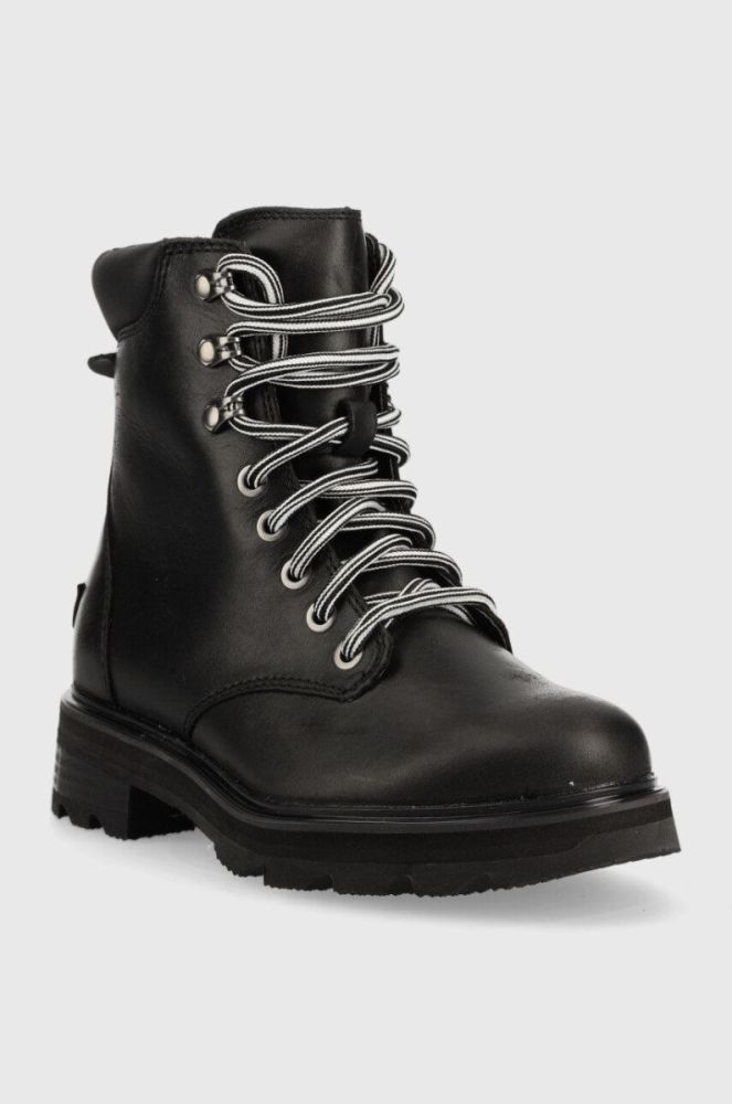 Черевики Sorel Lennox Lace жіночі колір чорний на плоскому ходу фото 2