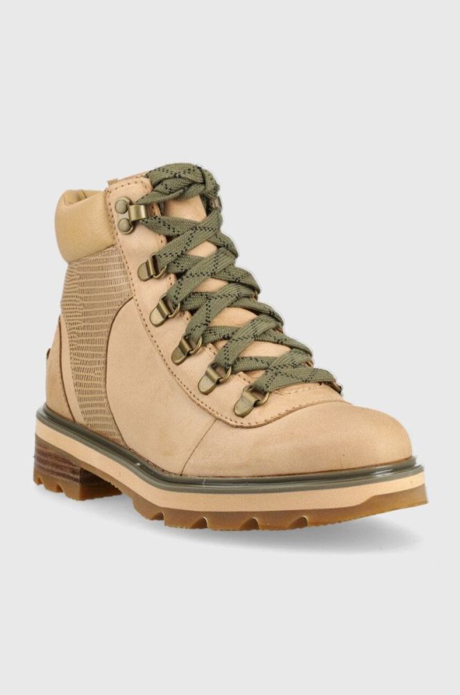 Замшеві черевики Sorel Lennox Hiker жіночі колір коричневий на платформі фото 2