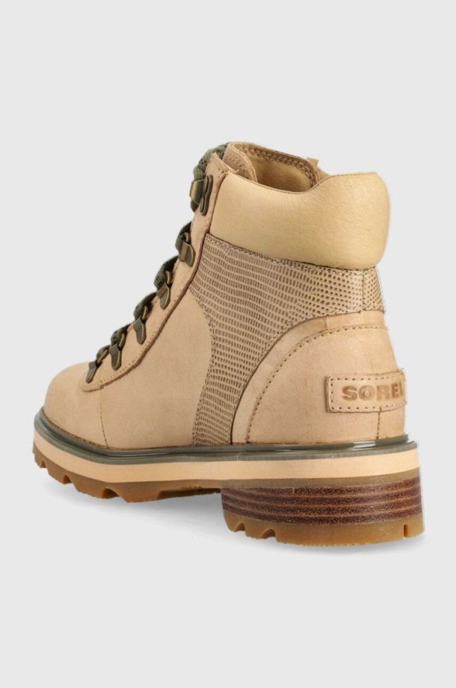 Замшеві черевики Sorel Lennox Hiker жіночі колір коричневий на платформі фото 3