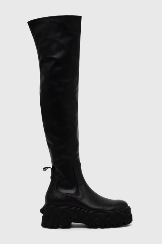 Чоботи Kurt Geiger London Otk Stretch жіночі колір чорний на платформі 9353500109