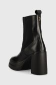 Шкіряні черевики Kurt Geiger London Stomp Heeled Chelsea жіночі колір чорний каблук блок 9319000109 Шкіряні черевики Kurt Geiger London Stomp Heeled Chelsea жіночі колір чорний каблук блок 9319000109