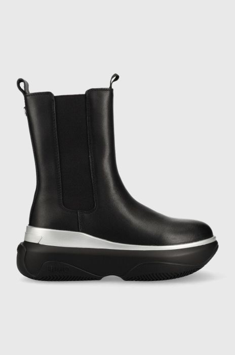 Шкіряні черевики Liu Jo June 07 жіночі колір чорний на платформі Шкіряні черевики Liu Jo June 07 жіночі колір чорний на платформі