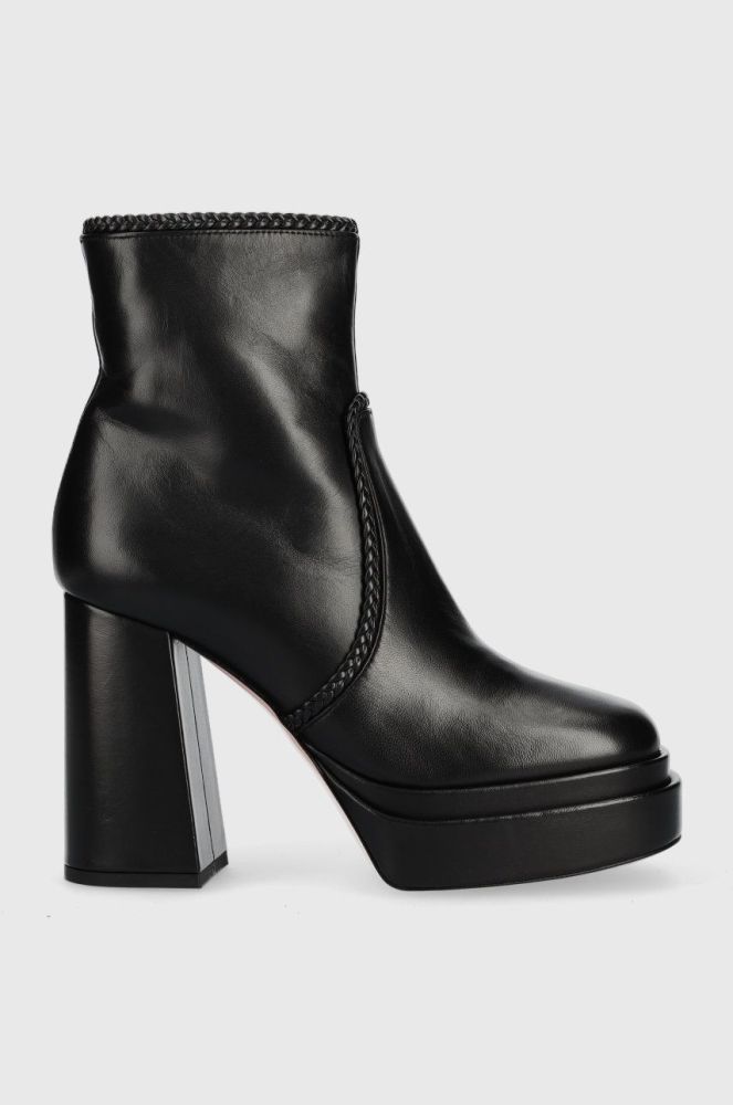 Шкіряні черевики Liu Jo Nelly 01 жіночі колір чорний каблук блок