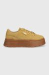 Шкіряні кросівки Puma Mayze Stack Suede Wns колір бежевий 383983-03 Шкіряні кросівки Puma Mayze Stack Suede Wns колір бежевий 383983-03
