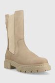 Замшеві черевики G-Star Raw Kafey Hgh жіночі колір бежевий на плоскому ходу