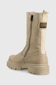 Замшеві черевики G-Star Raw Kafey Hgh жіночі колір бежевий на плоскому ходу