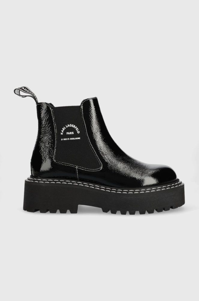 Шкіряні черевики Karl Lagerfeld Patrol Ii жіночі колір чорний на платформі (2514294)