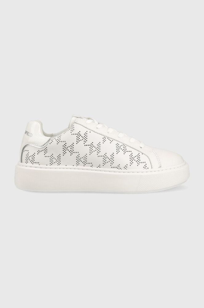 Шкіряні кросівки Karl Lagerfeld Maxi Kup колір білий (2555362)