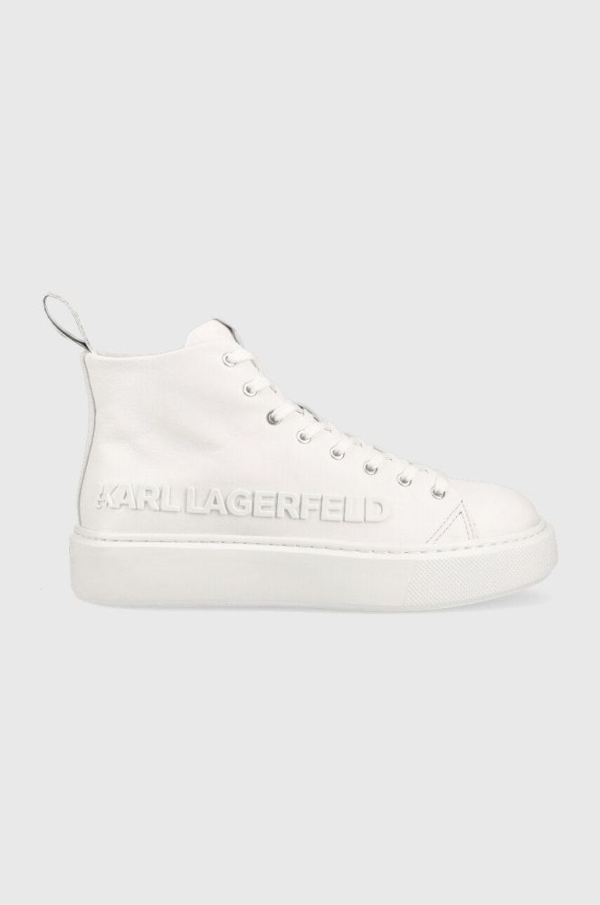 Шкіряні кросівки Karl Lagerfeld Maxi Kup колір білий (2537173)