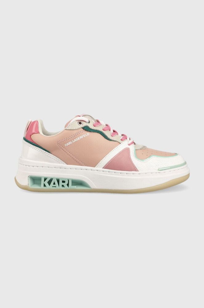 Шкіряні кросівки Karl Lagerfeld Elektra Ii Lo колір рожевий