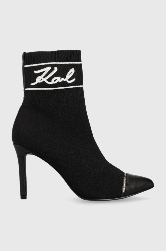 Черевики Karl Lagerfeld Pandara жіночі колір чорний на шпильці (2556148)