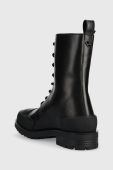 Шкіряні черевики Love Moschino жіночі колір чорний на плоскому ходу (2513038)