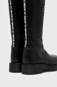 Шкіряні чоботи Love Moschino жіночі колір чорний на платформі