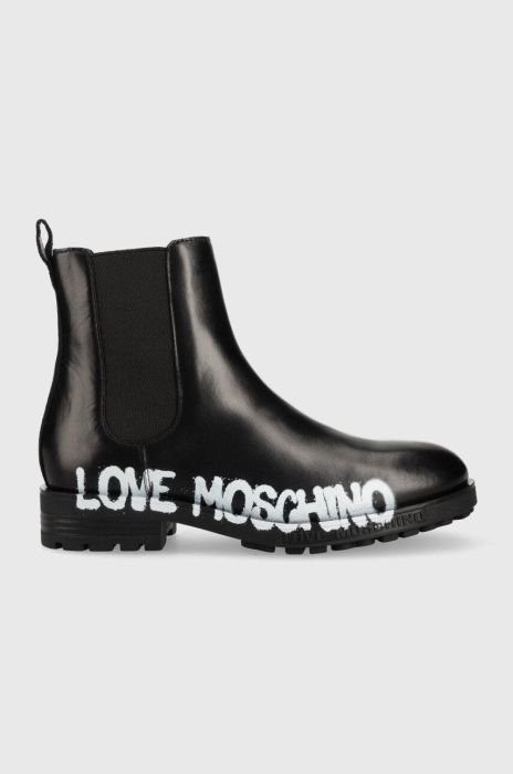 Шкіряні черевики Love Moschino жіночі колір чорний на плоскому ходу (2560636) Шкіряні черевики Love Moschino жіночі колір чорний на плоскому ходу (2560636)