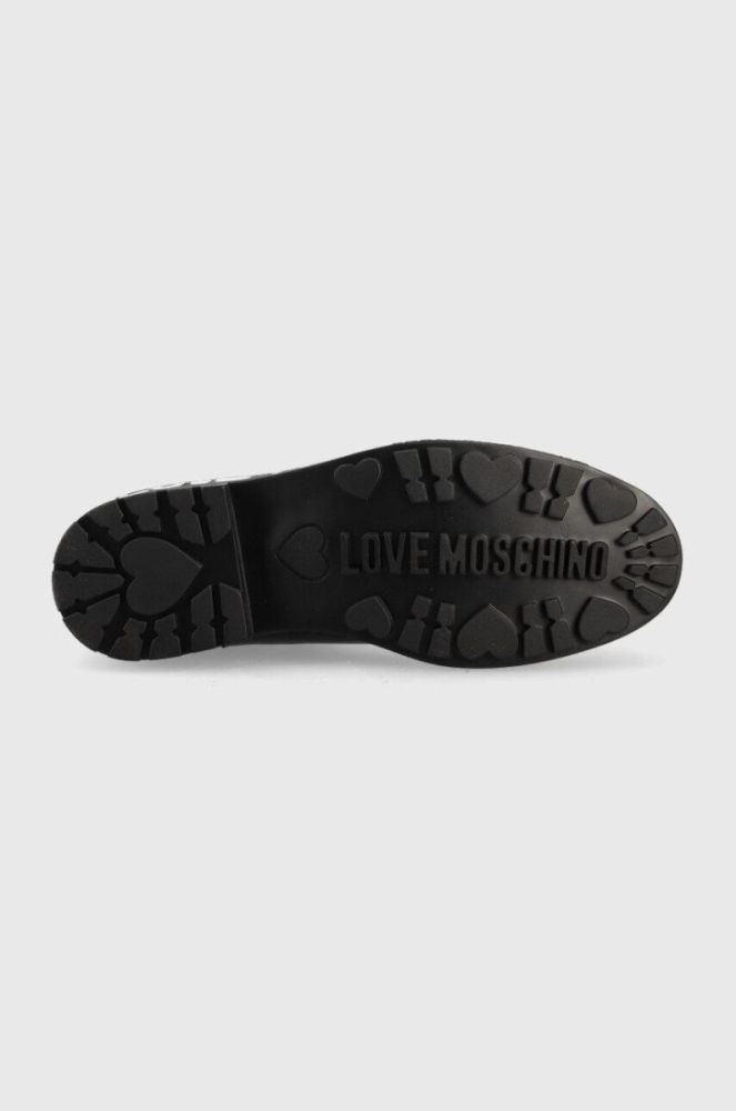 Шкіряні черевики Love Moschino жіночі колір чорний на плоскому ходу (2560636) фото 5