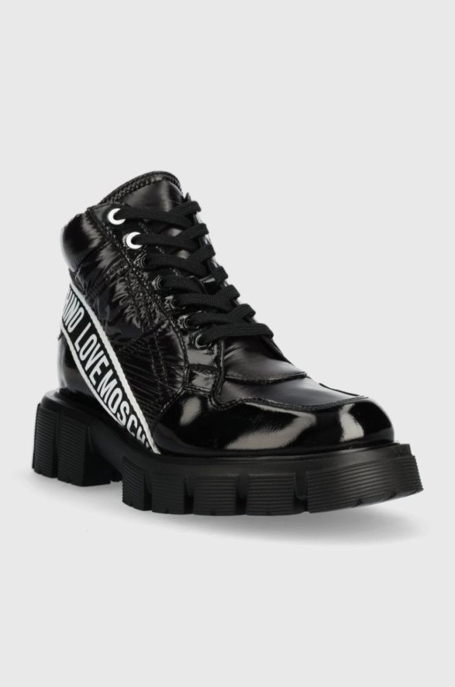 Черевики Love Moschino жіночі колір чорний на плоскому ходу (2849996) фото 2