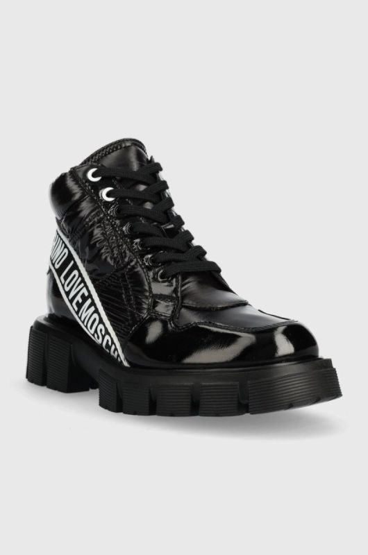 Черевики Love Moschino жіночі колір чорний на плоскому ходу (2849996) фото 2