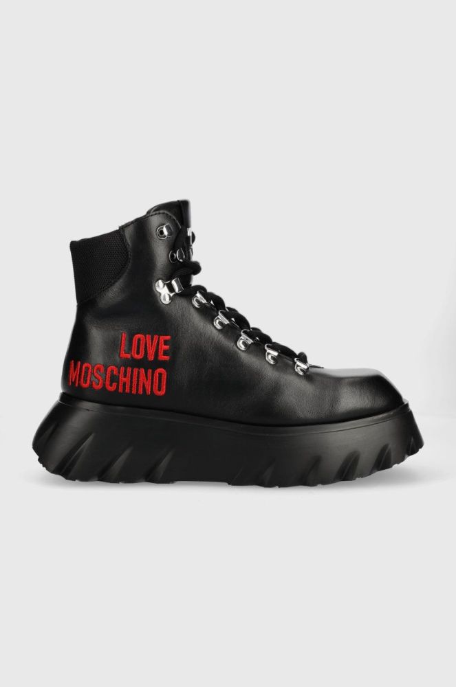 Черевики Love Moschino жіночі колір чорний на платформі (2850003)