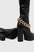 Чоботи Love Moschino жіночі колір чорний каблук блок