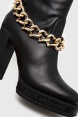 Чоботи Love Moschino жіночі колір чорний каблук блок
