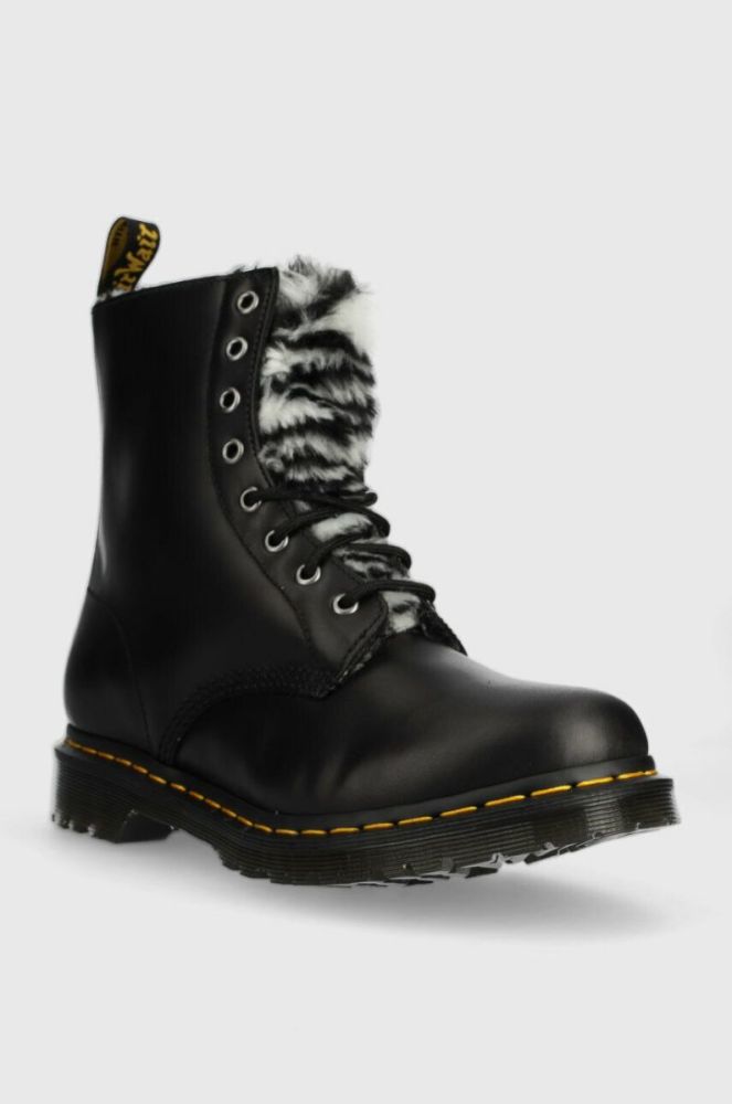 Шкіряні черевики Dr. Martens 1460 Serena жіночі колір чорний на плоскому ходу утеплене фото 2